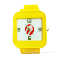 silicone waterproof of sports quartz watch